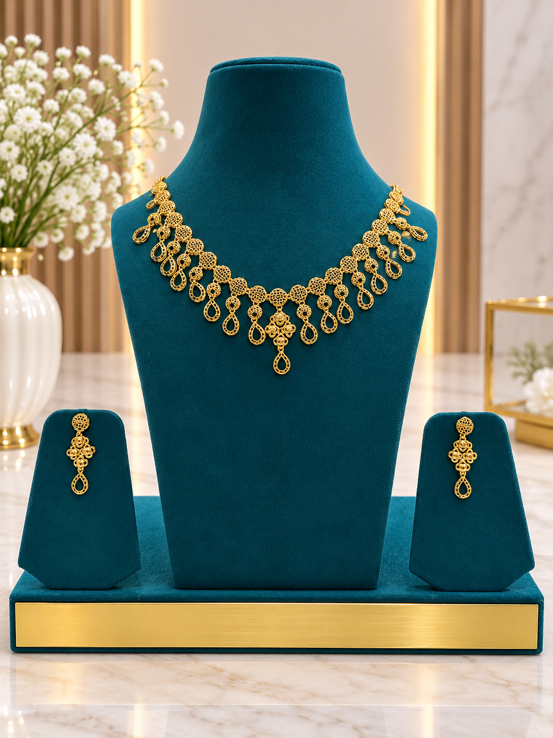 PURE SILVER GOLD PLATED TURKISH SET GP158
