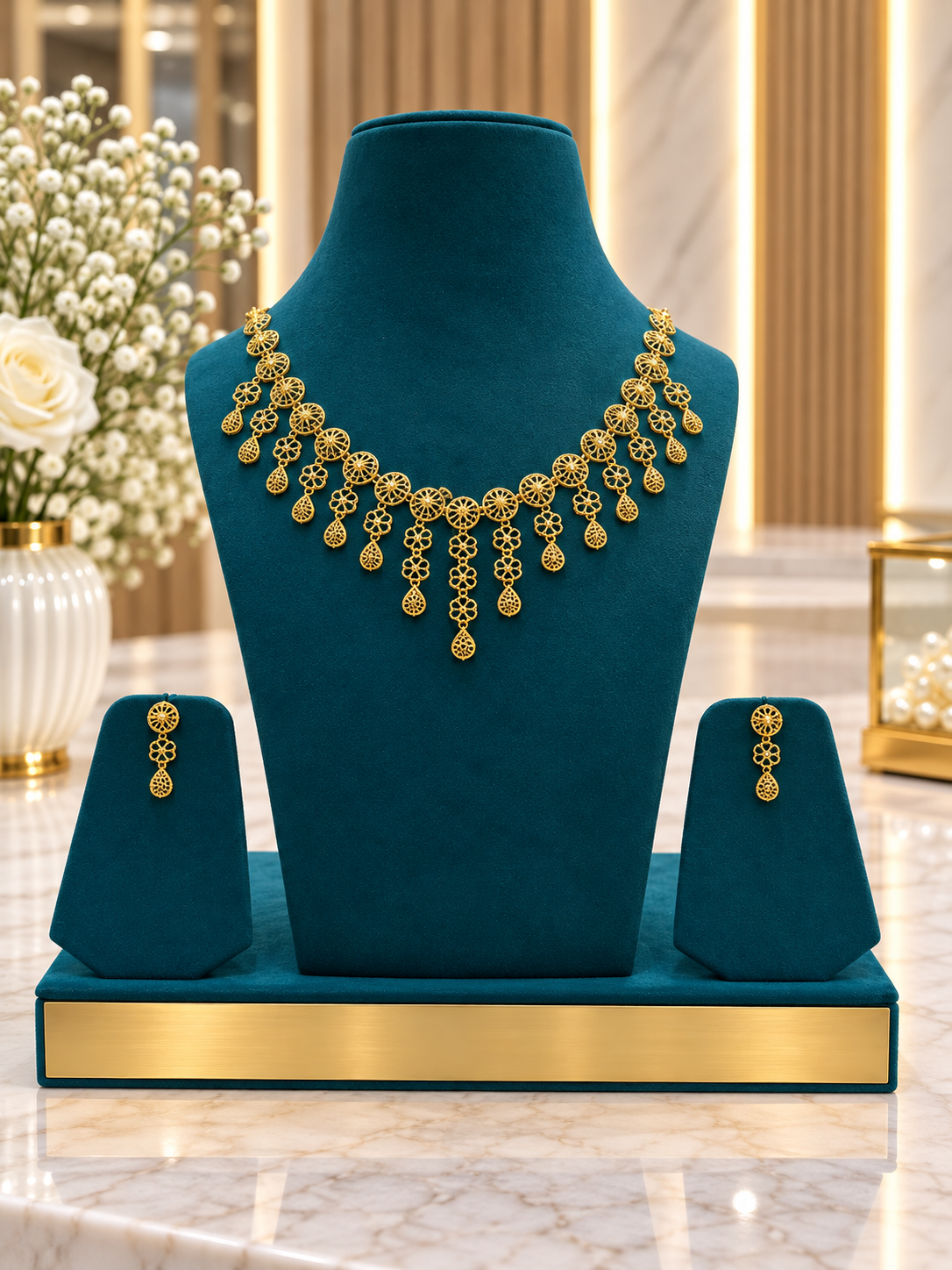 PURE SILVER GOLD PLATED TURKISH SET GP152