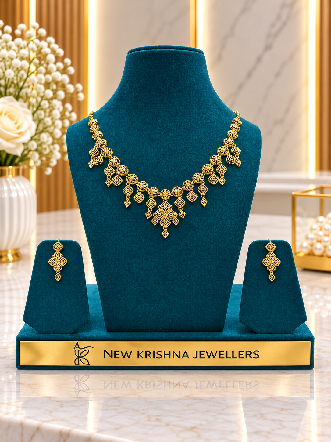PURE SILVER GOLD PLATED TURKISH SET GP139