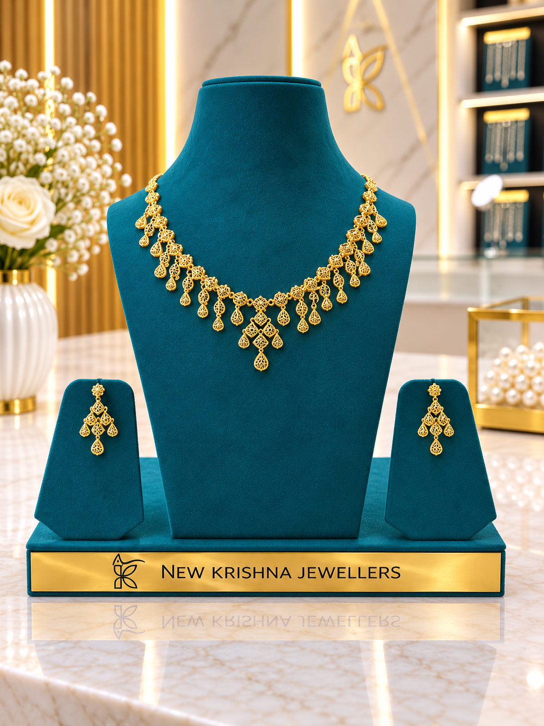 PURE SILVER GOLD PLATED TURKISH SET GP144