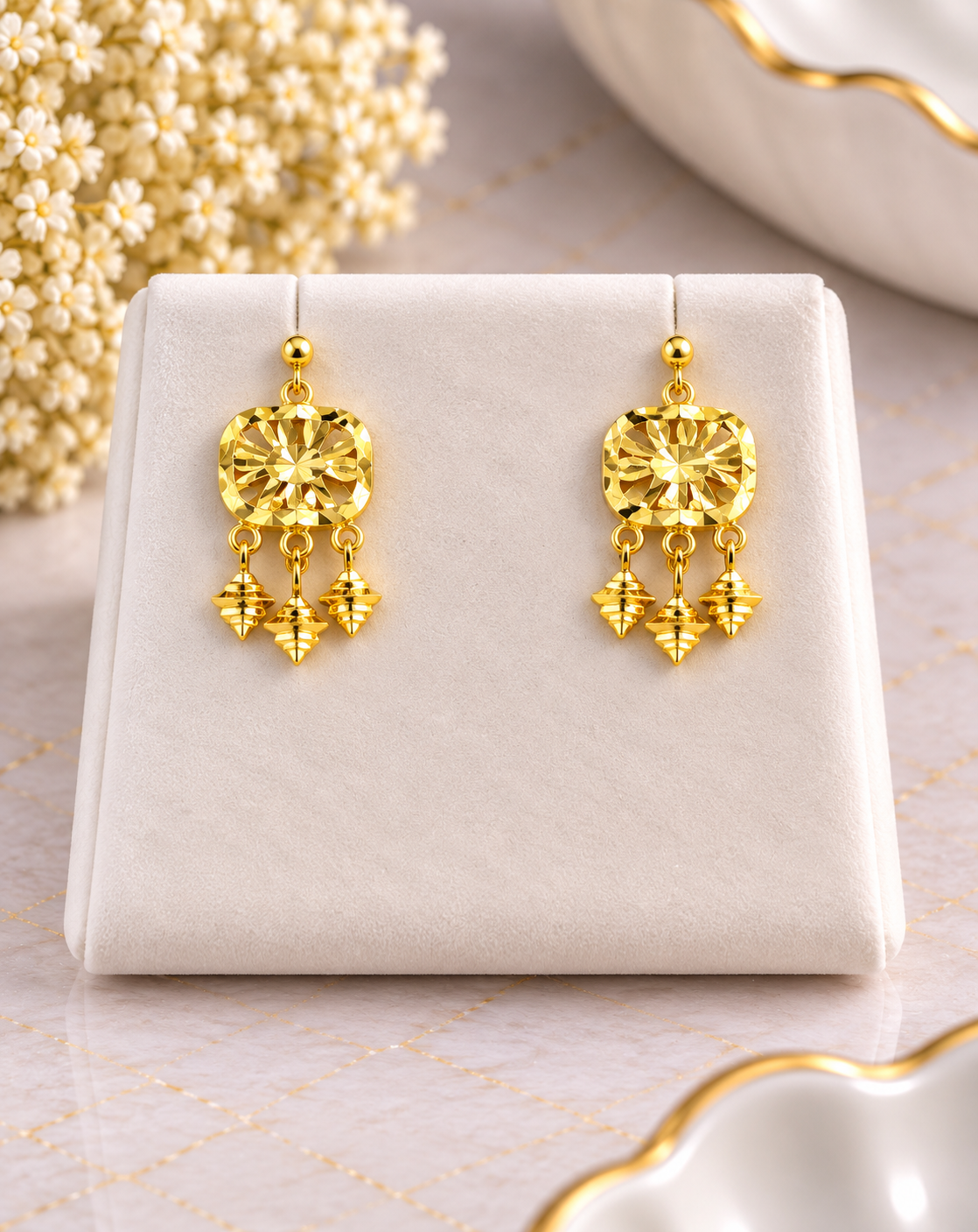 PURE SILVER GOLD PLATED EARRINGS GP190