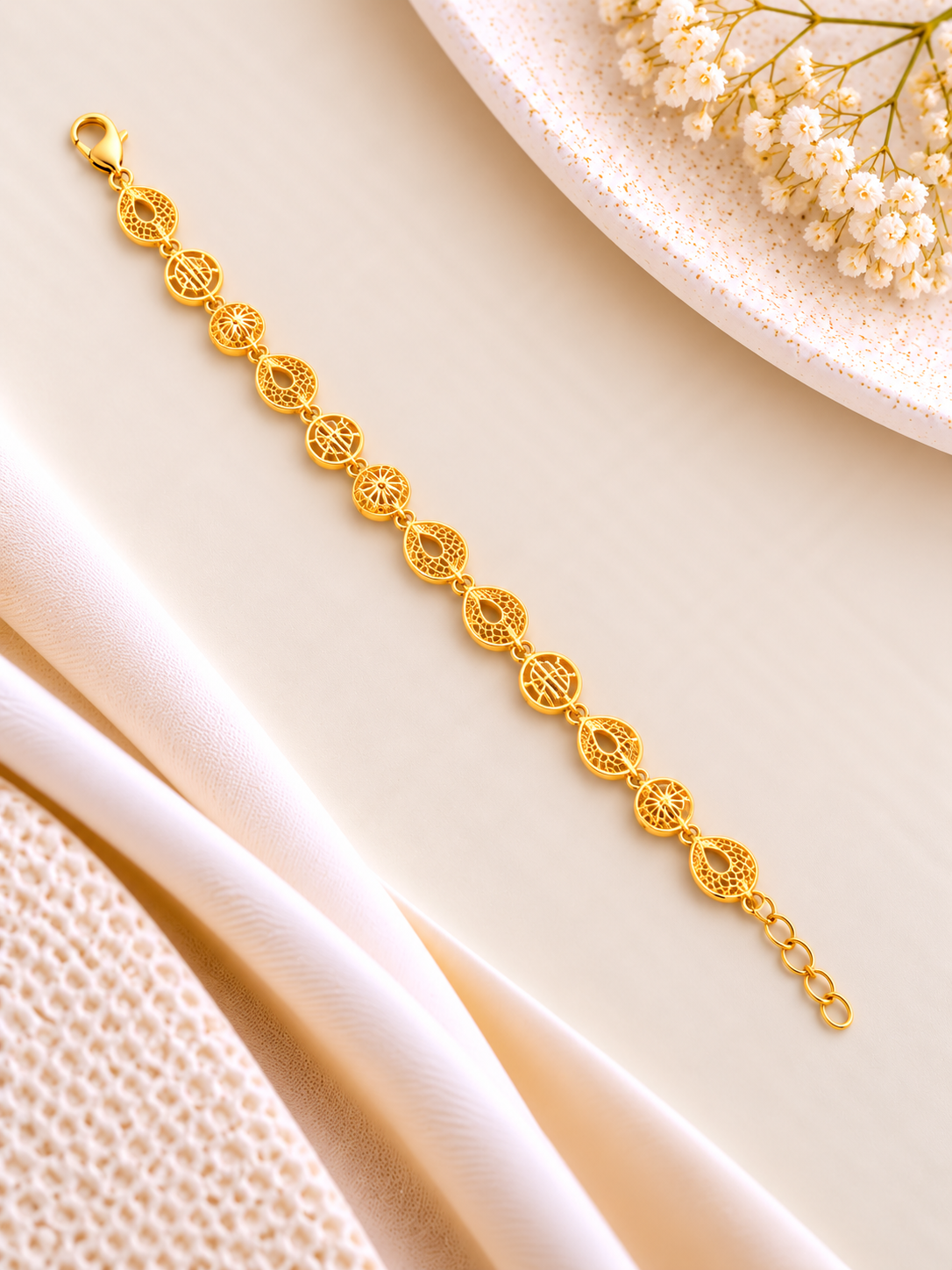 PURE SILVER GOLD PLATED BRACELET GP348