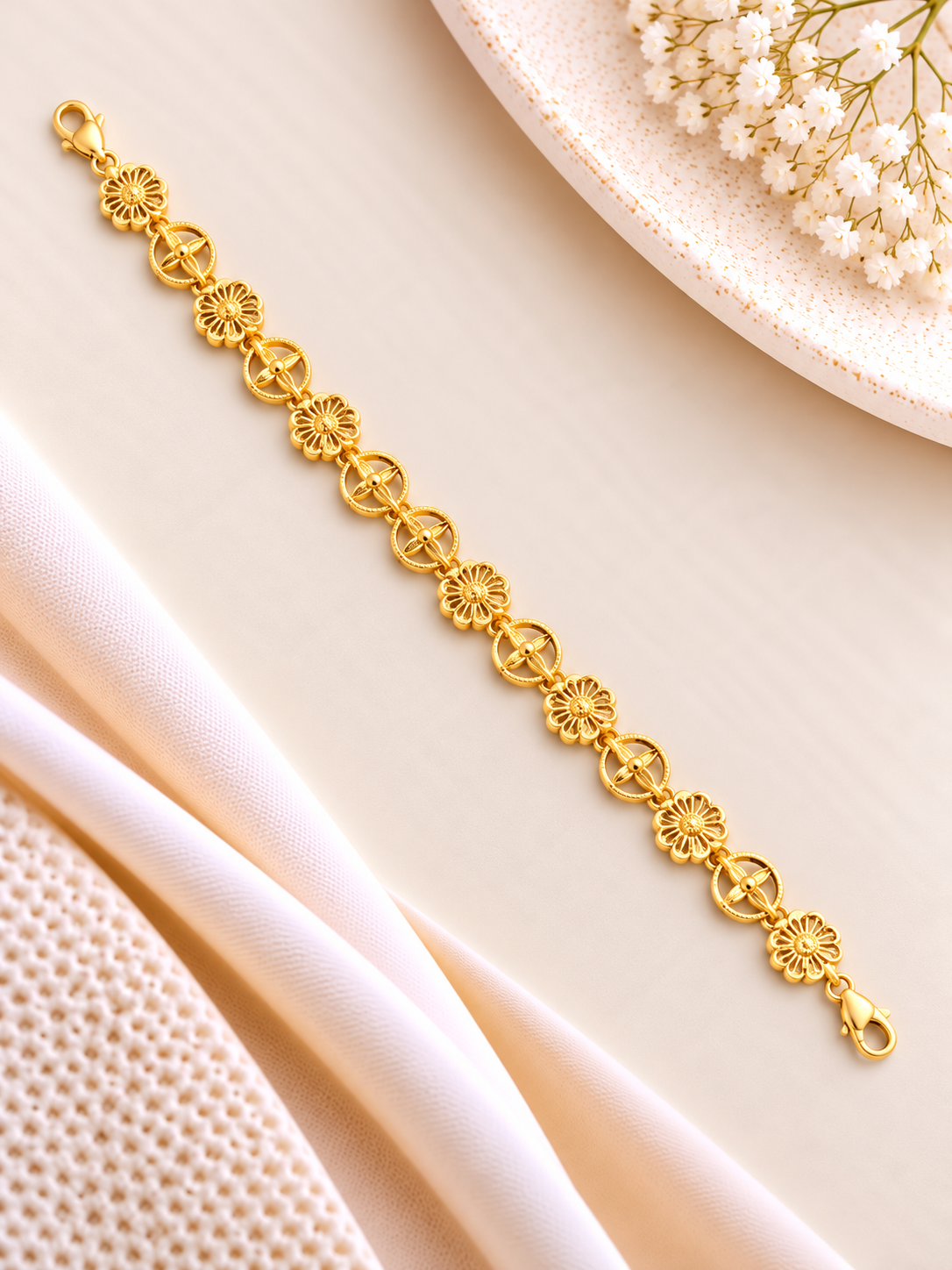 PURE SILVER GOLD PLATED BRACELET GP324