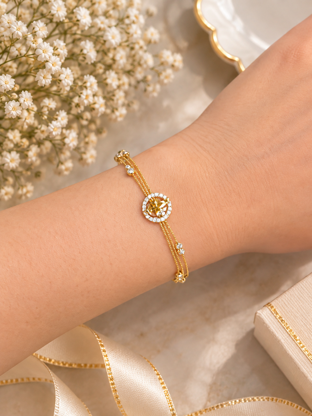 PURE SILVER GOLD PLATED BANGLE BRACELET GP373
