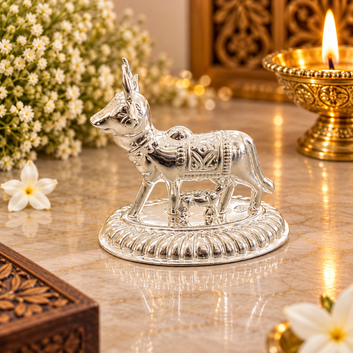 PURE SILVER COW & CALF