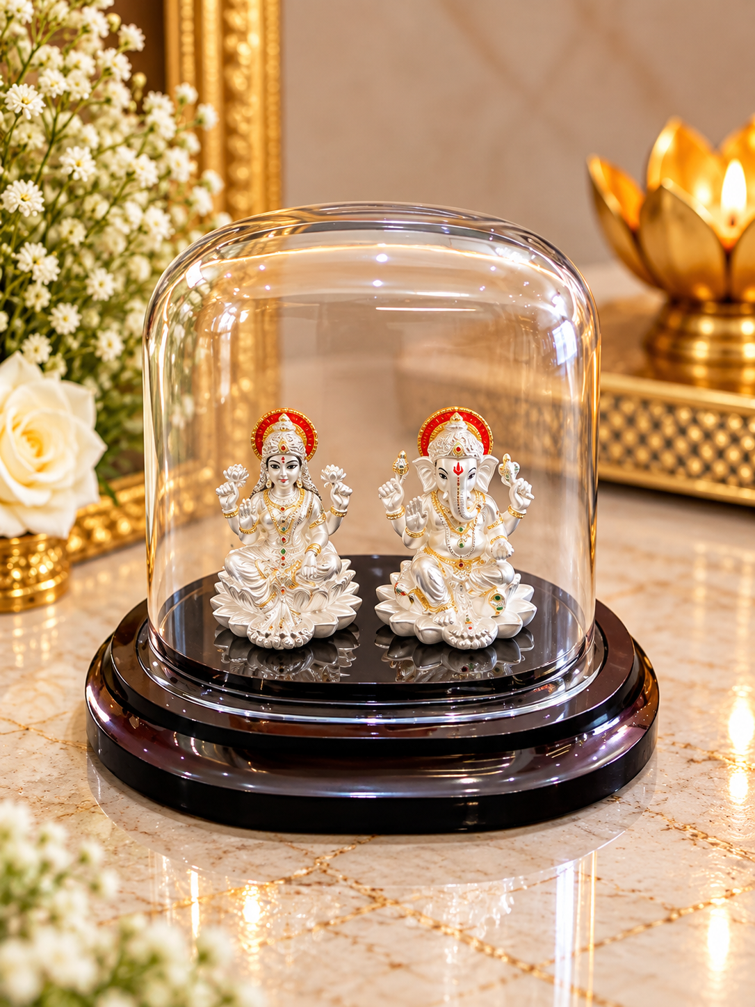 PURE SILVER LAKSHMI GANESH JI IDOL