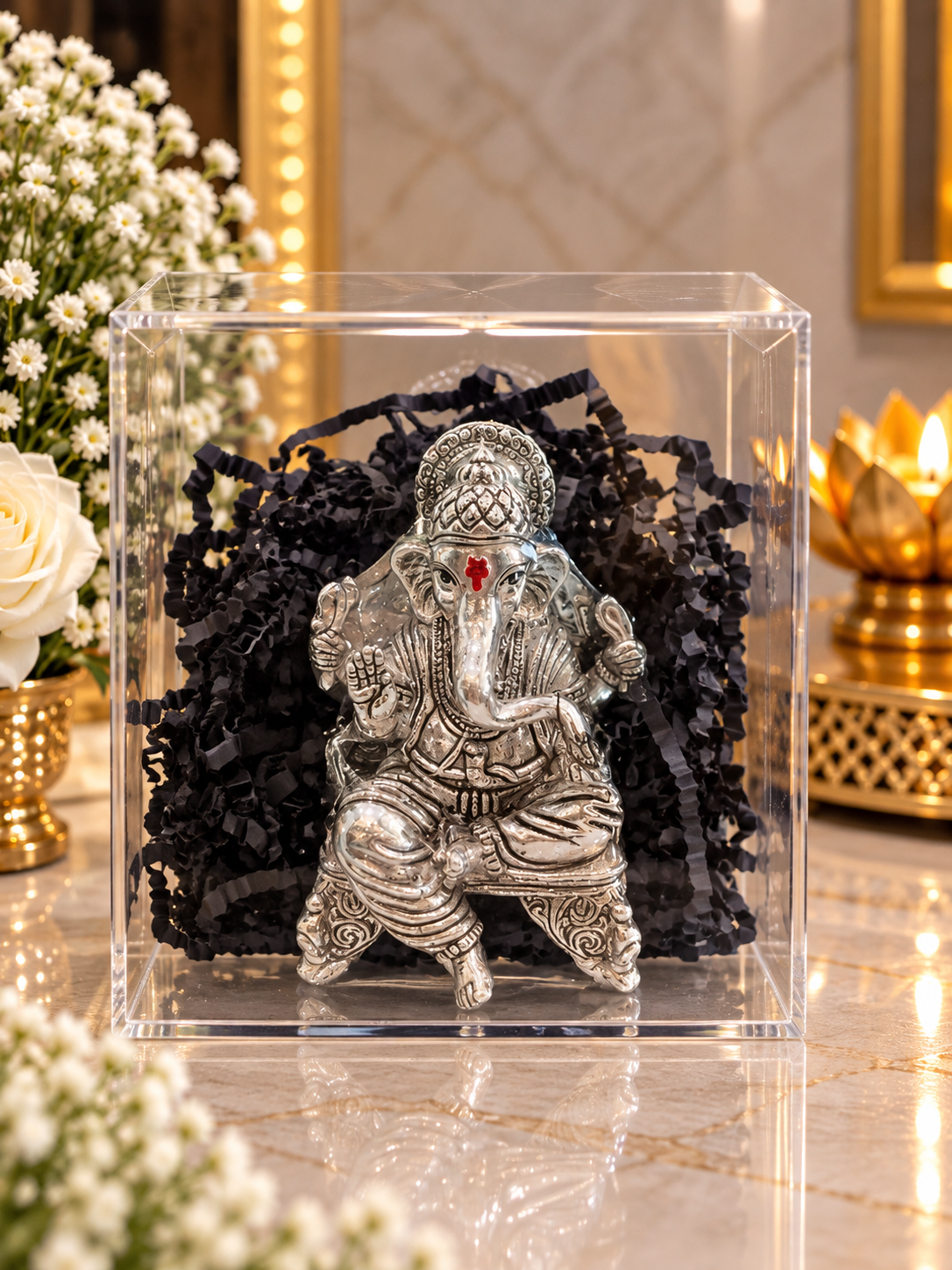 PURE SILVER GANESH JI IDOL
