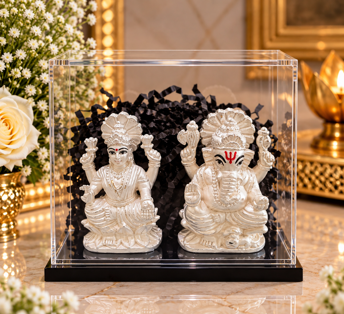 PURE SILVER LAKSHMI GANESH JI IDOL