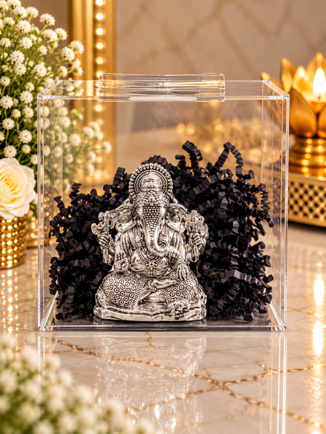 PURE SILVER GANESH JI IDOL