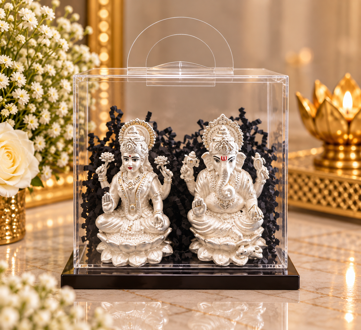 PURE SILVER LAKSHMI GANESH JI IDOL