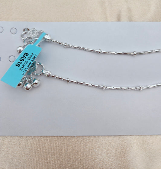BABY SILVER ANKLETS SIZE 5.5 BA016