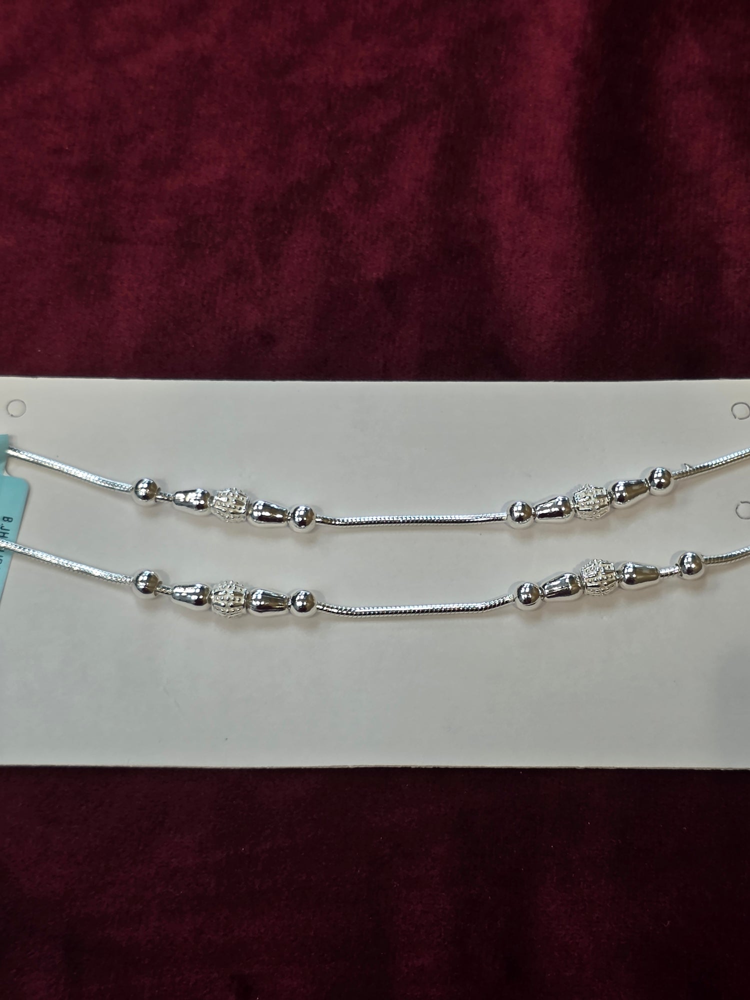 BABY SILVER ANKLETS SIZE 7.5 IN BJ001