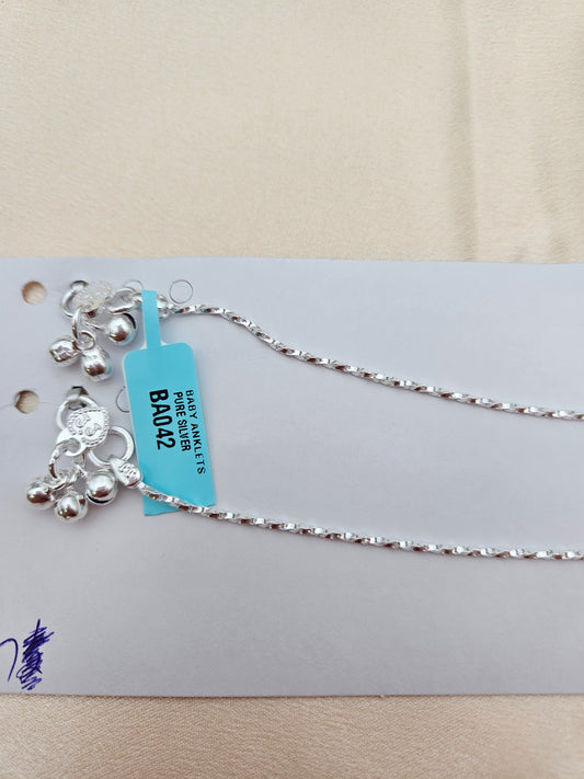 BABY SILVER ANKLETS 7.0SIZE BA042