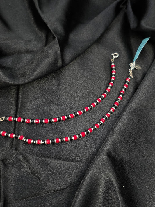BABY SILVER ANKLETS SIZE 7 BA003