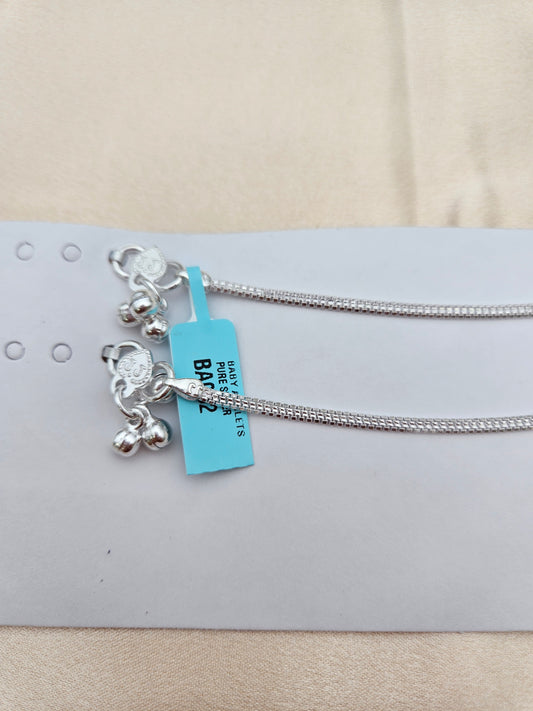 BABY SILVER ANKLETS 5.5 SIZE BA032