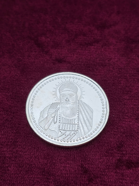 GURU NANAK DEV JI PURE SILVER COIN 10 GM