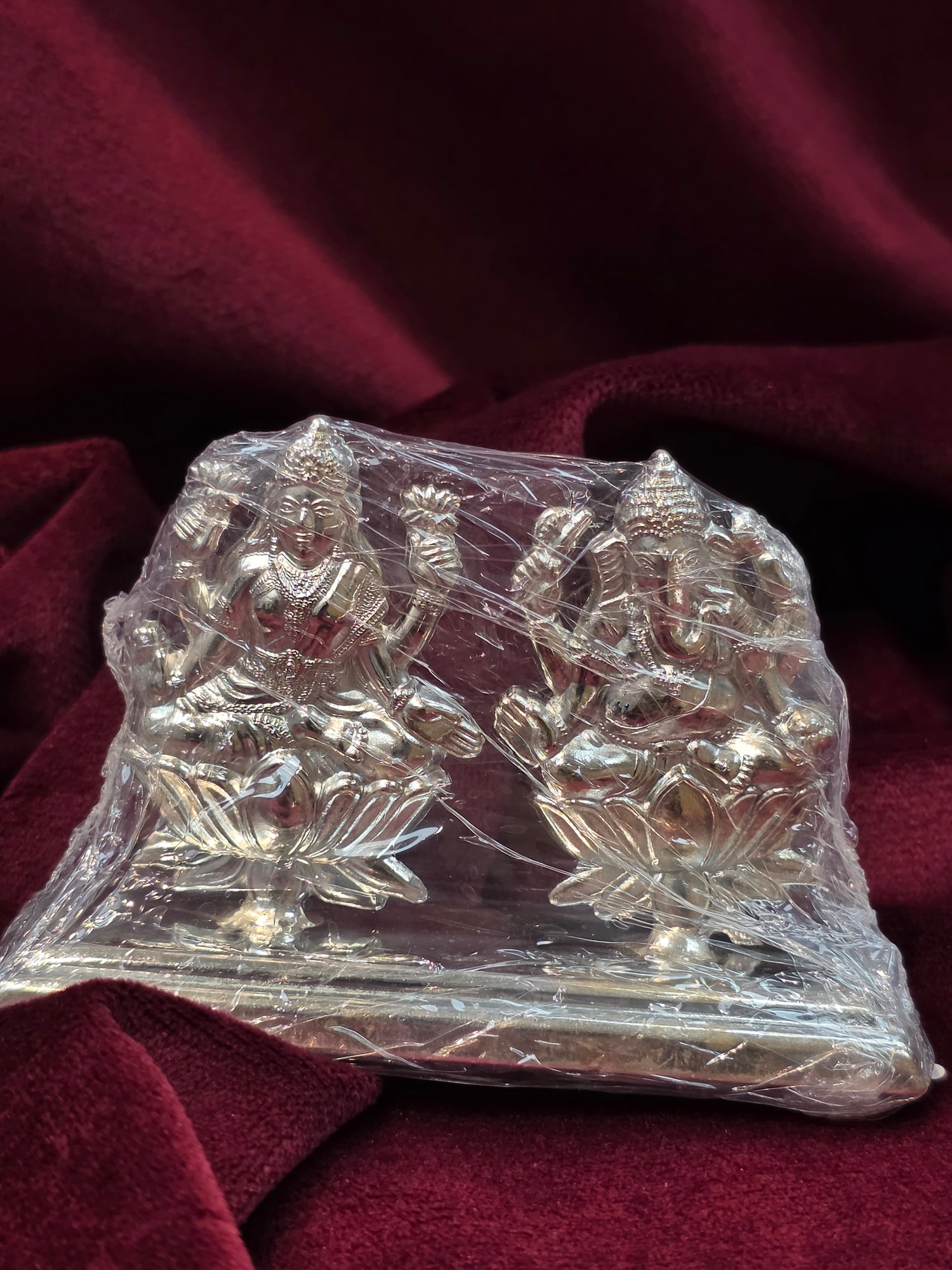 PURE SILVER LAKSHMI JI GANESH JI IDOL AC066