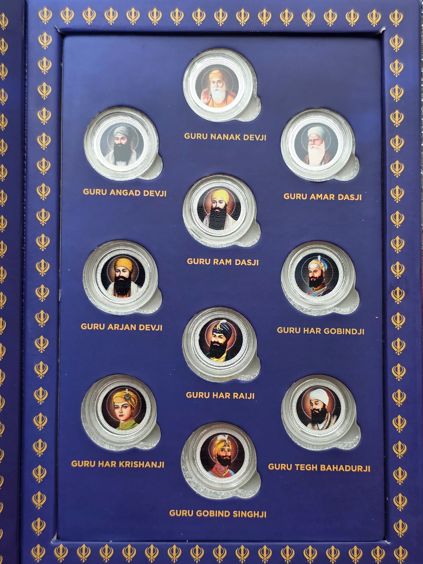 10 SIKH GURUS PURE SILVER COIN