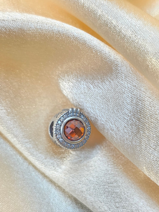SPARKLING RED GARNET PANDORA CHARM PC213