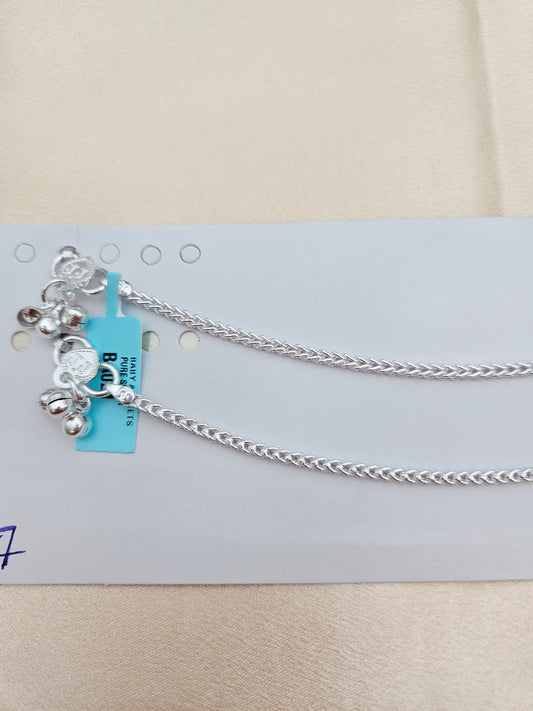 BABY SILVER ANKLETS 7.0 SIZE BA021