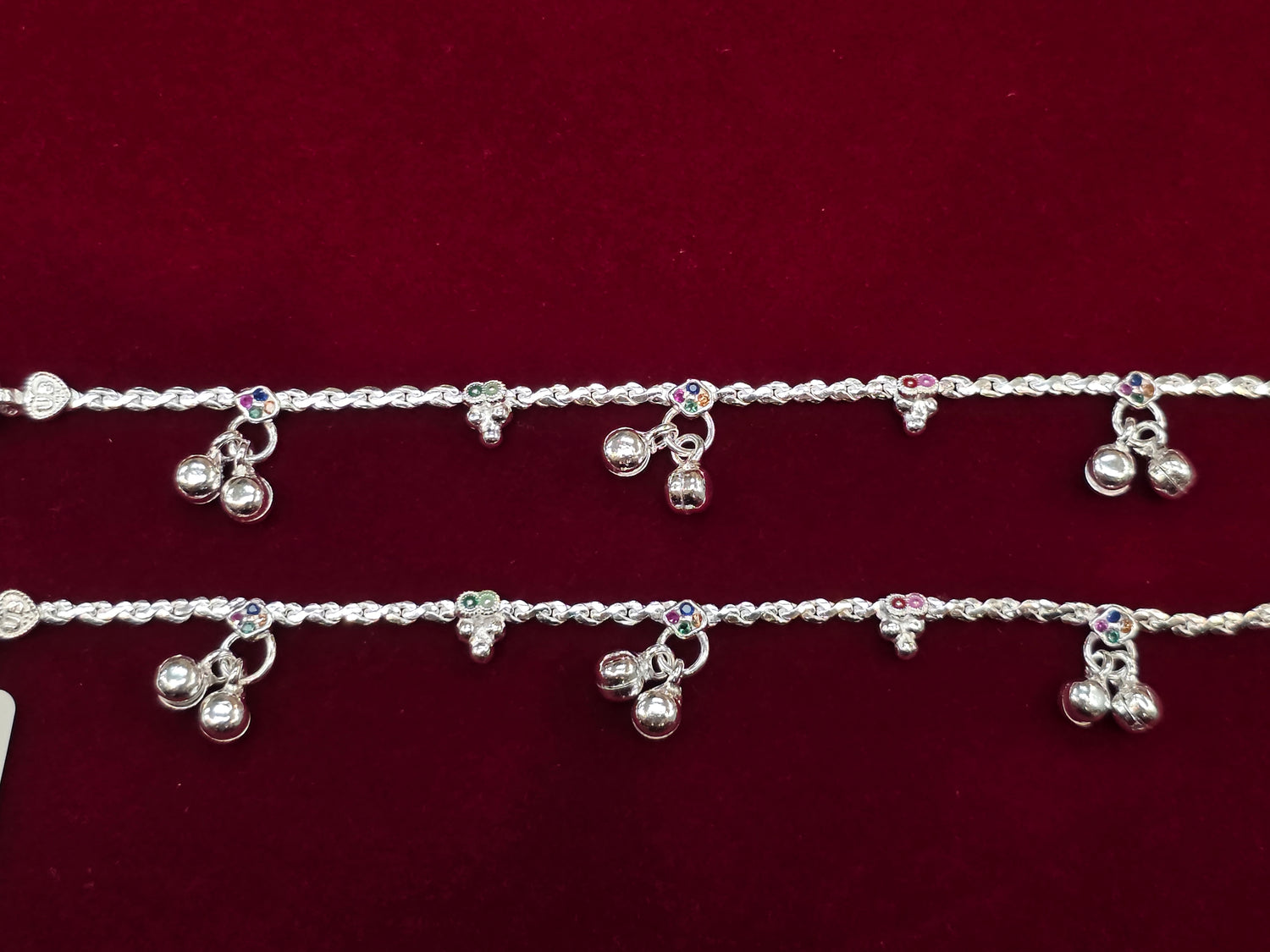 BABY SILVER ANKLETS SIZE 7 IN BJ146