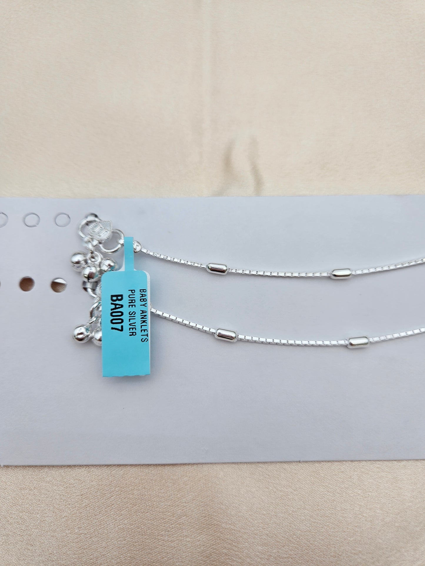BABY SILVER ANKLETS SIZE 5.5 BA007