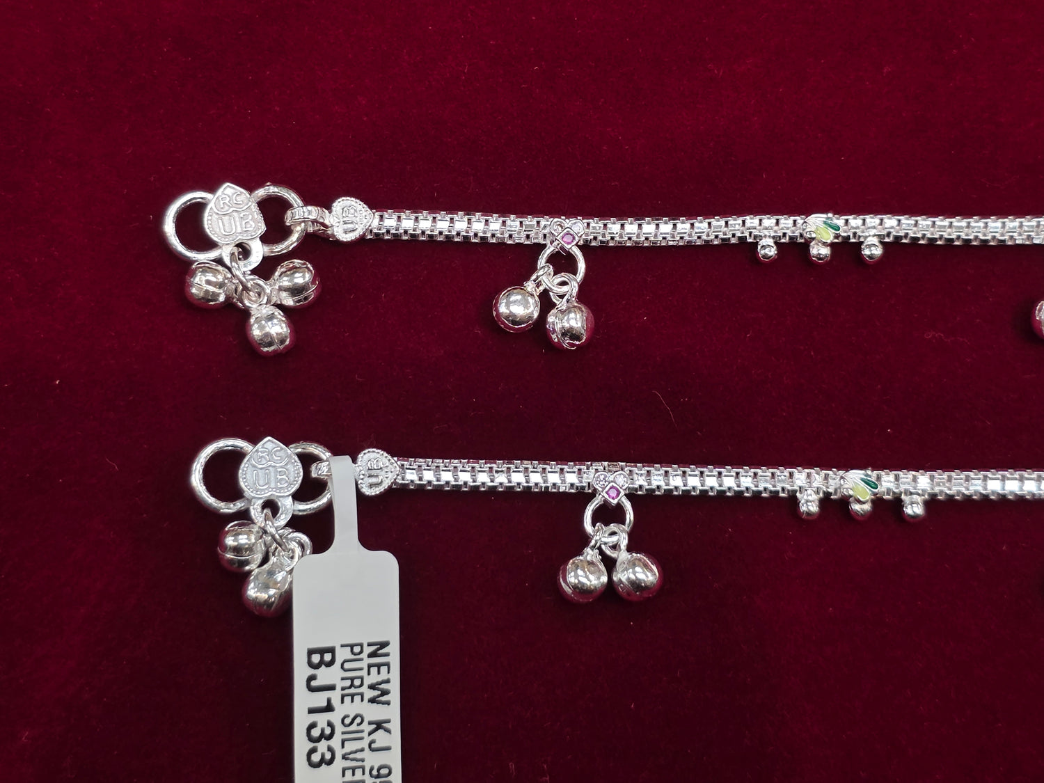 BABY SILVER ANKLETS SIZE 7 IN BJ133