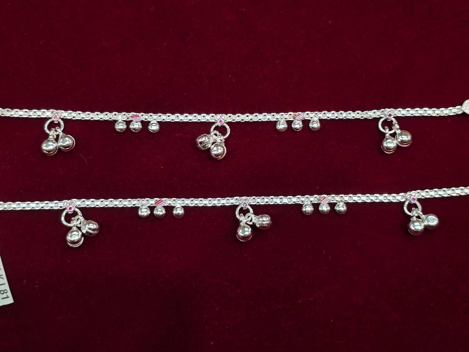 BABY SILVER ANKLETS SIZE 7 IN BJ136
