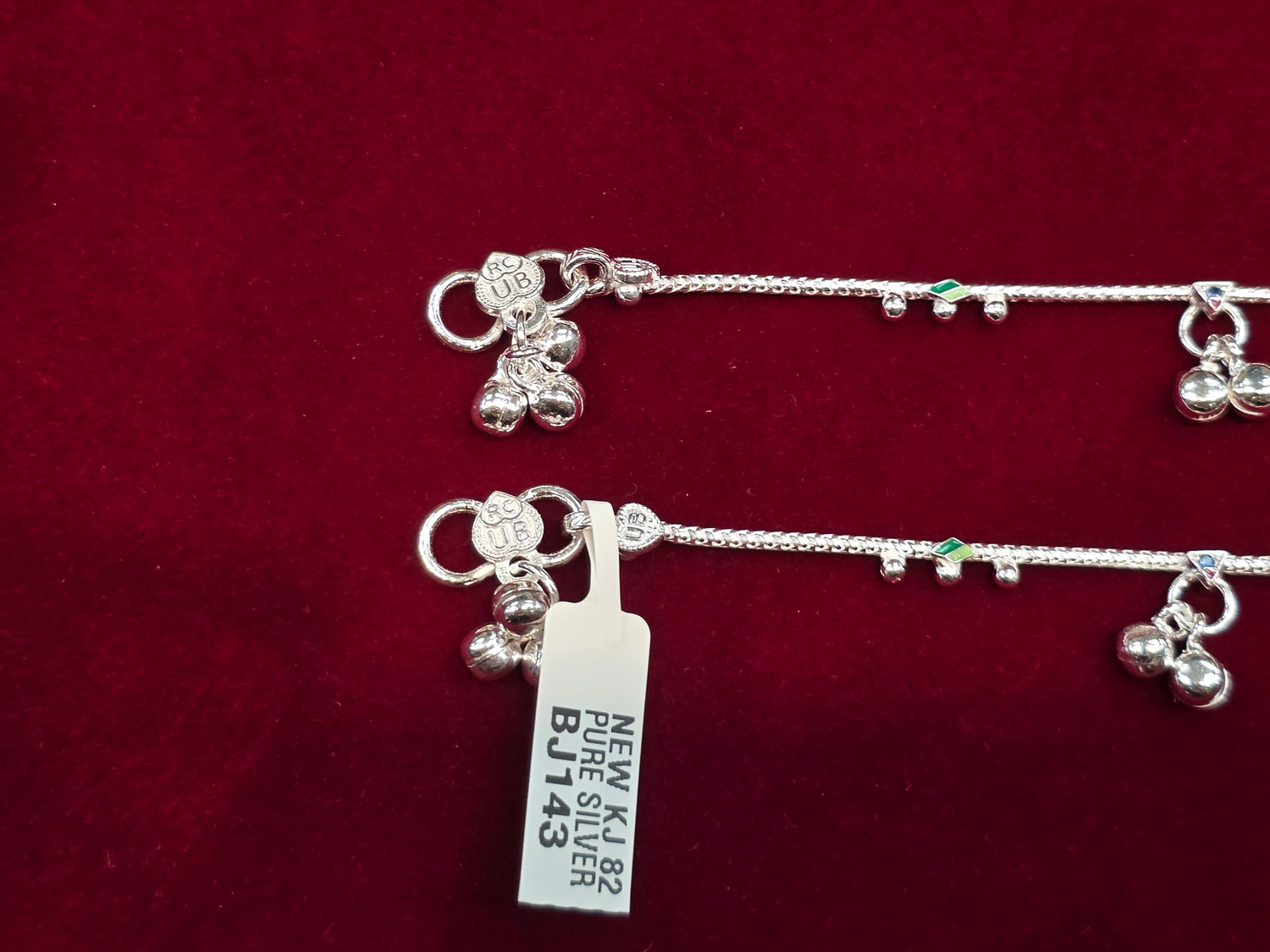 BABY SILVER ANKLETS SIZE 7 IN BJ143