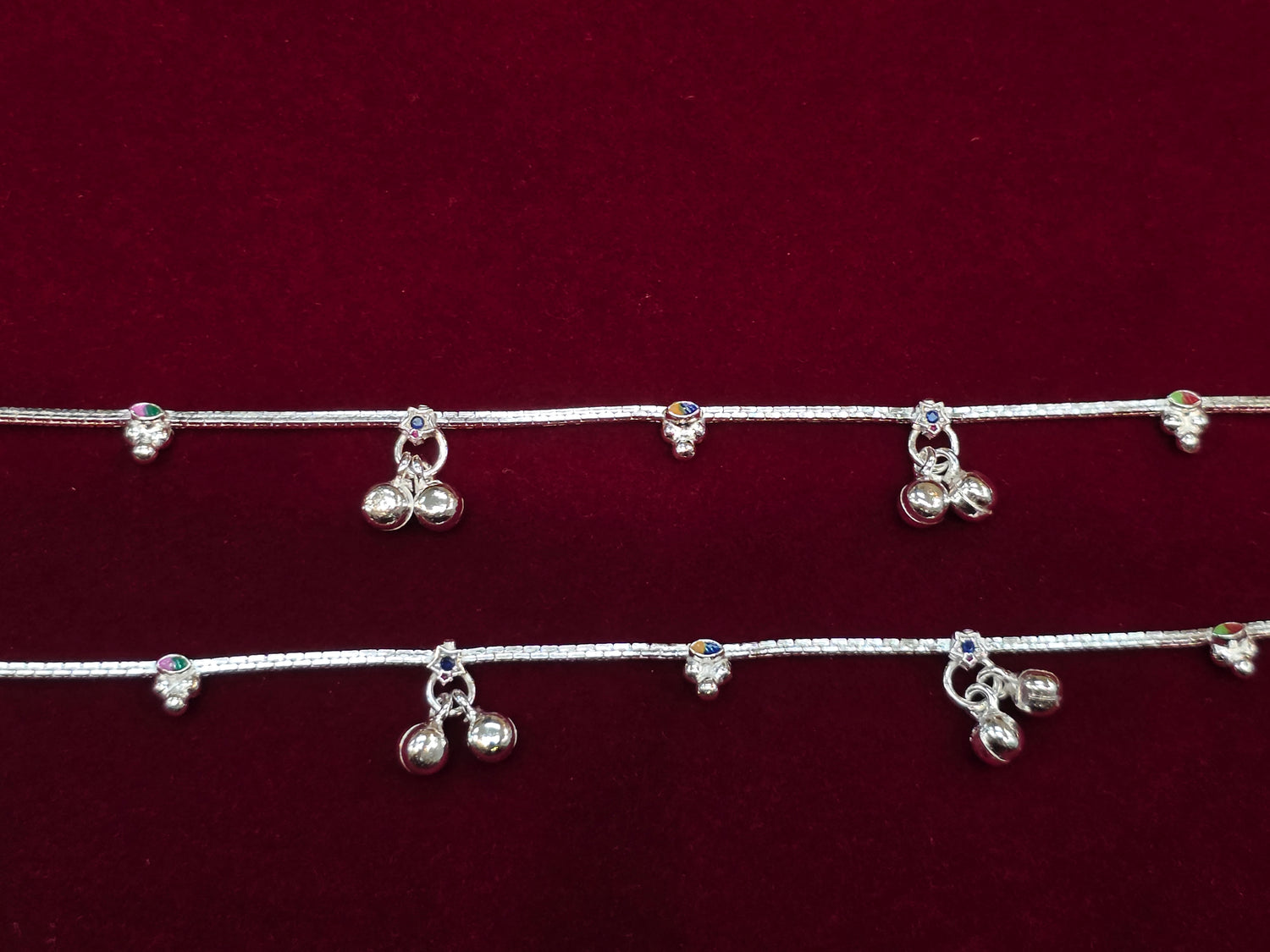 BABY SILVER ANKLETS SIZE 7 IN BJ151