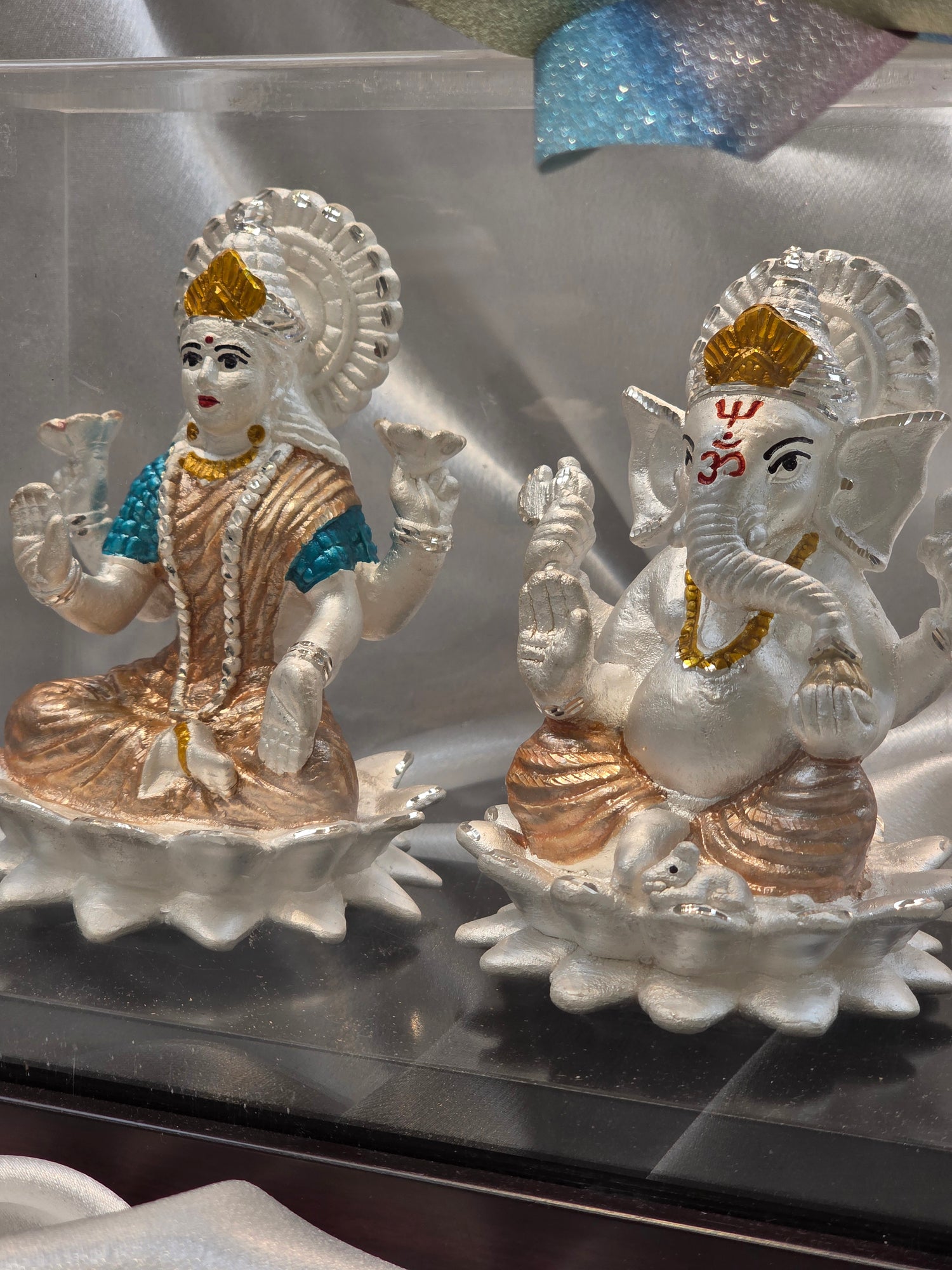PURE SILVER LAKSHMI JI GANESH JI IDOL AC293