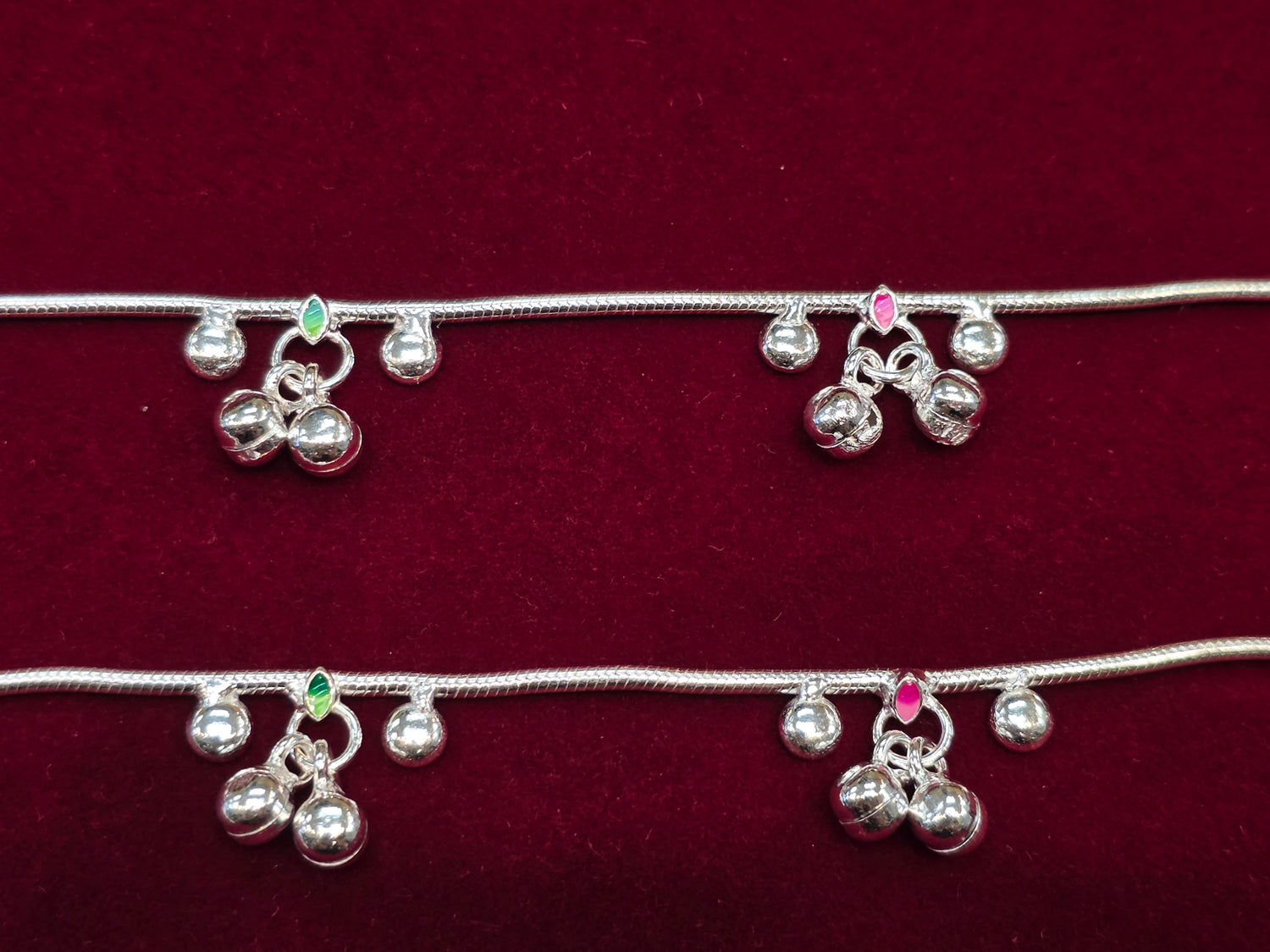 BABY SILVER ANKLETS SIZE 5 IN BJ088
