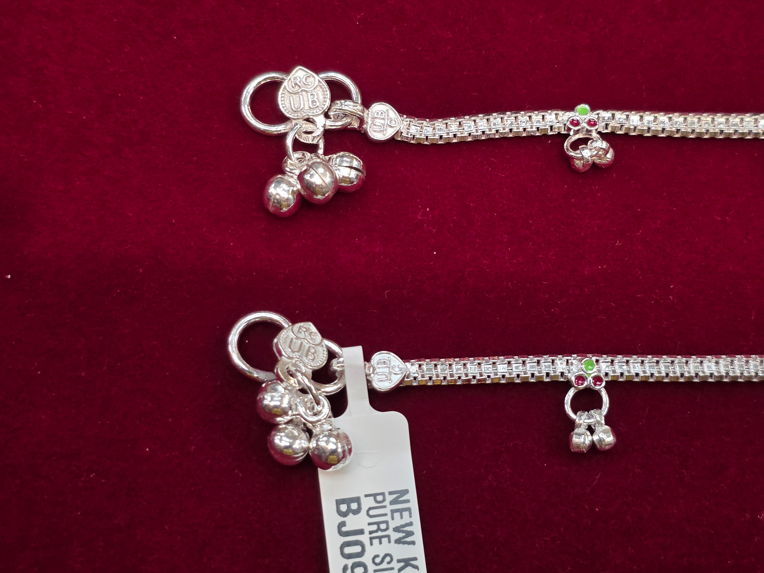 BABY SILVER ANKLETS SIZE 5 IN BJ095