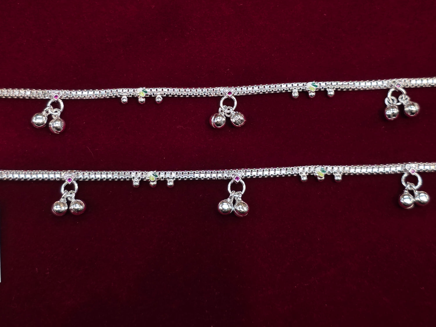 BABY SILVER ANKLETS SIZE 7 IN BJ133