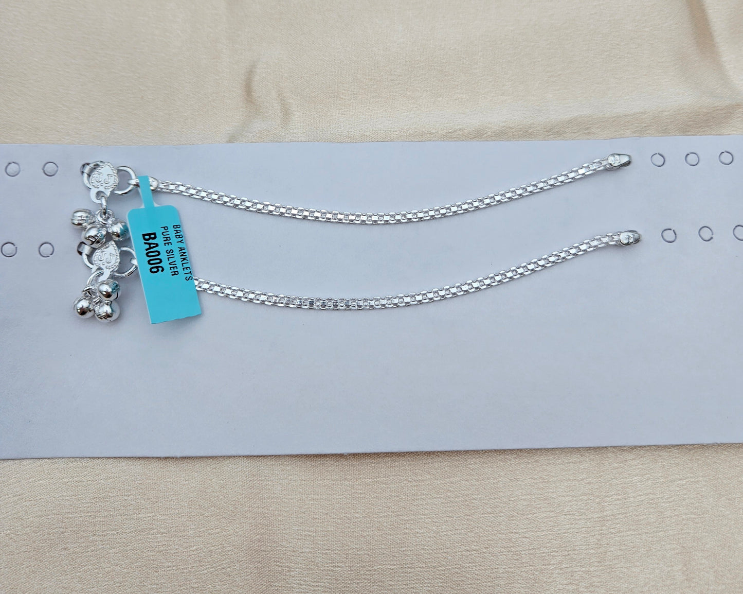 BABY SILVER ANKLETS SIZE 5.5 BA006