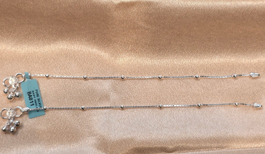 BABY SILVER ANKLET 7.5 INCH BA011