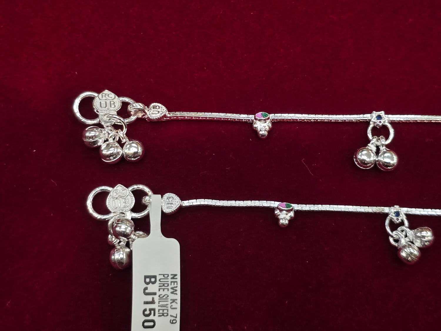 BABY SILVER ANKLETS SIZE 7 IN BJ150