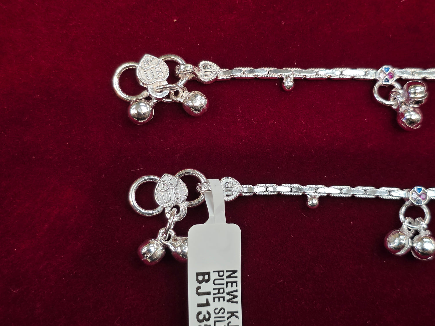 BABY SILVER ANKLETS SIZE 7 IN BJ135