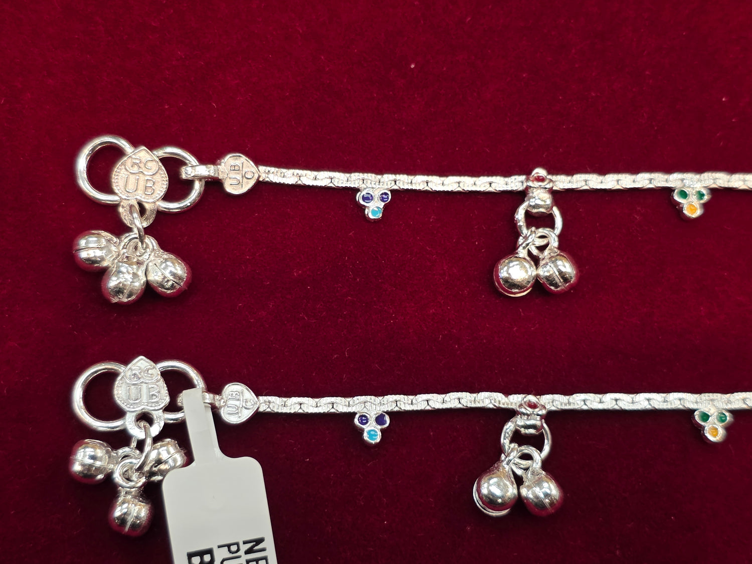 BABY SILVER ANKLETS SIZE 5 IN BJ098