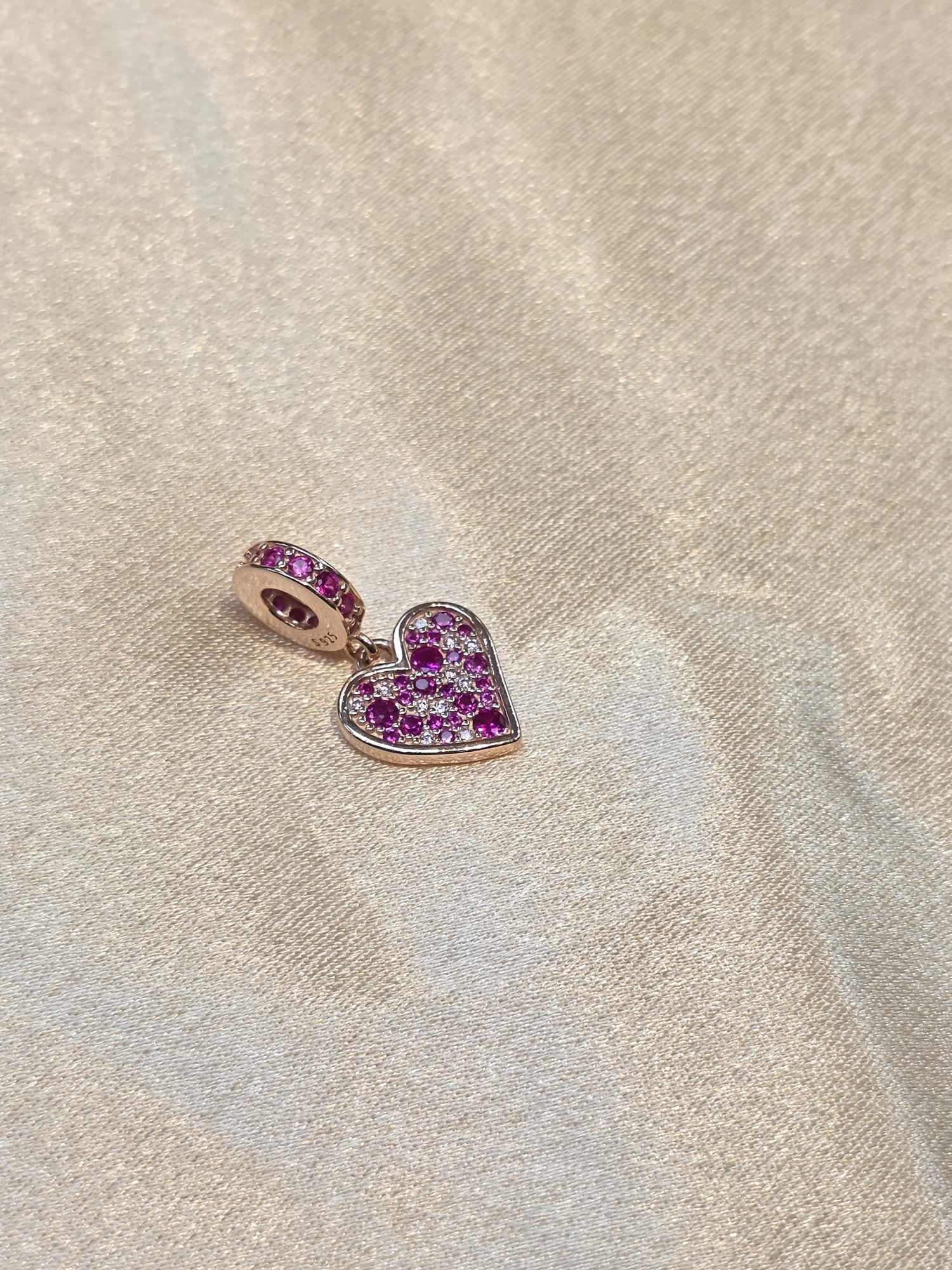 PANDORA ROSE GOLD HEART CHARM PC424