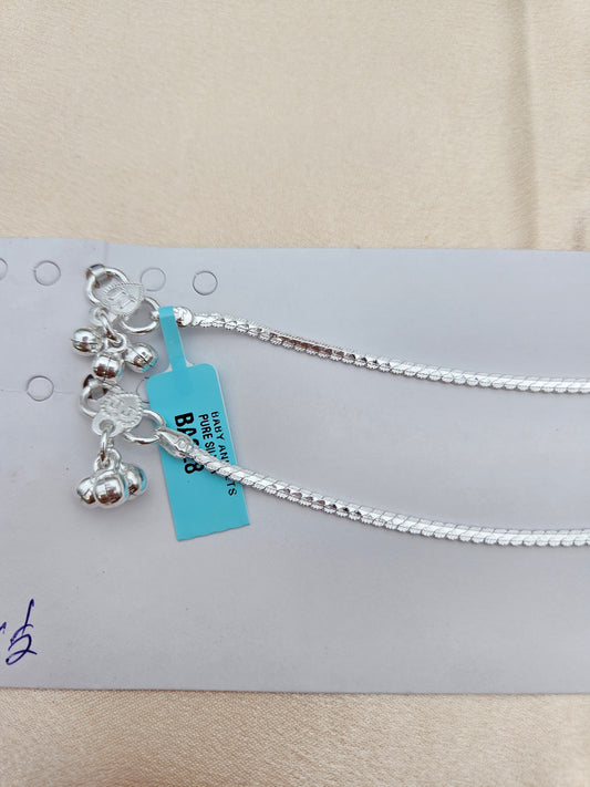 BABY SILVER ANKLETS SIZE6.5 BA028