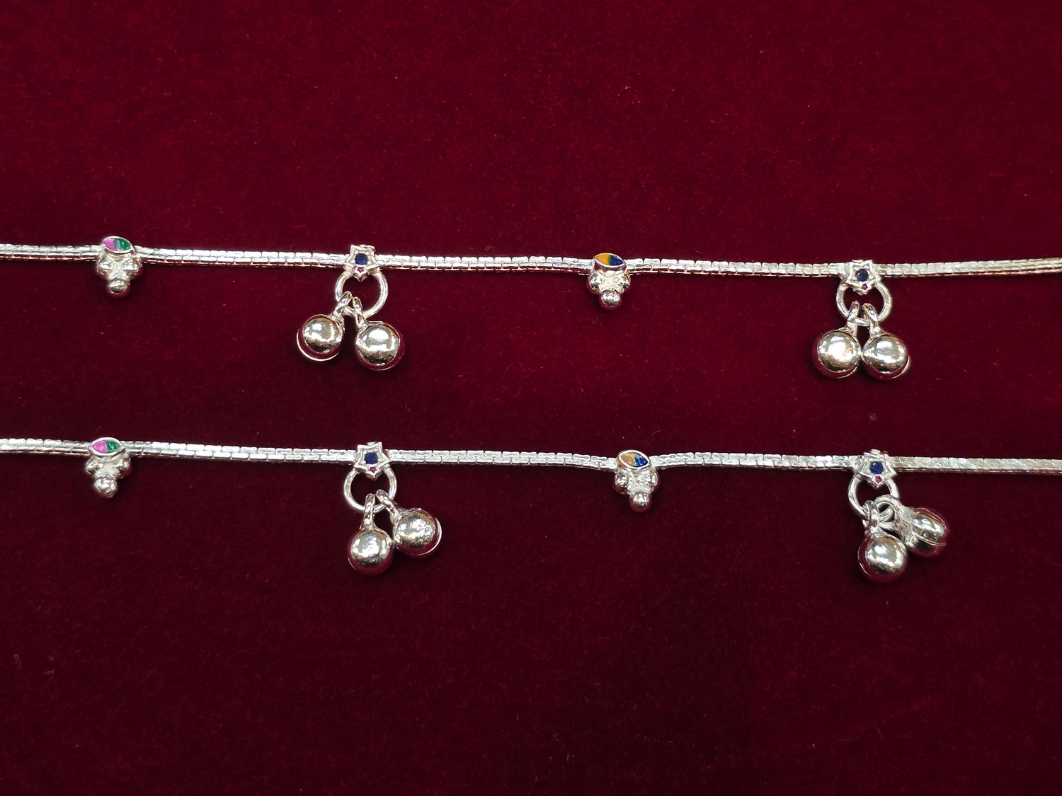 BABY SILVER ANKLETS SIZE 7 IN BJ132