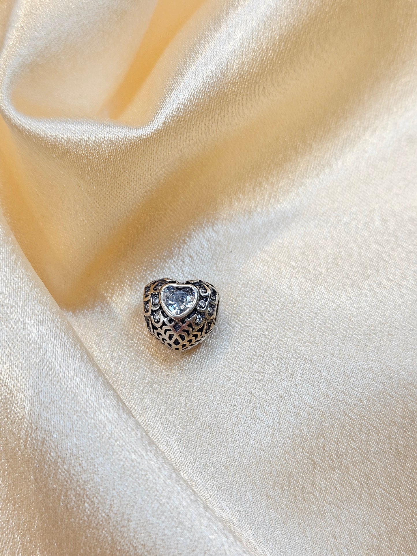 CLEAR ZIRCONIA HEART SPACER PANDORA CHARM PC327