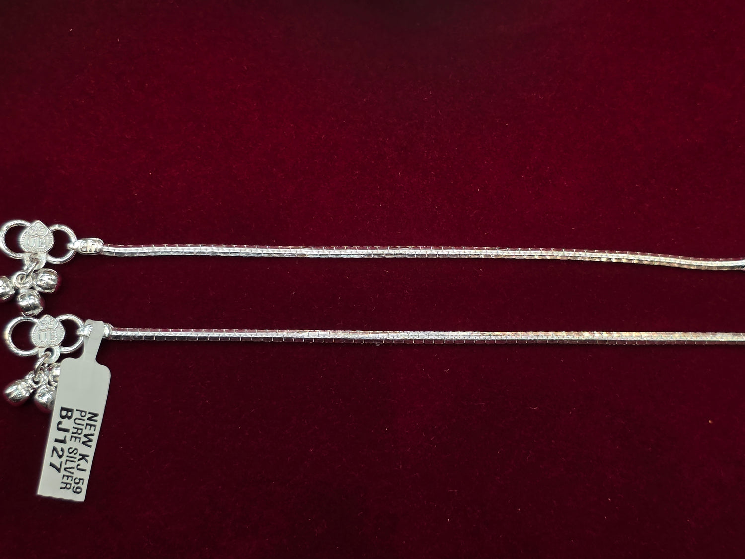 BABY SILVER ANKLETS SIZE 6 IN BJ127
