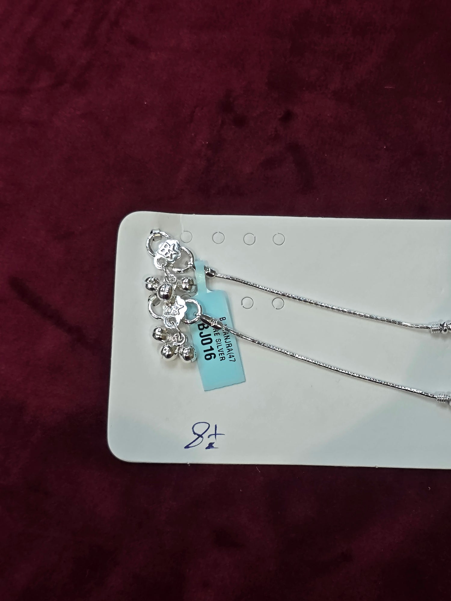 BABY SILVER ANKLETS SIZE 8.5 IN BJ016