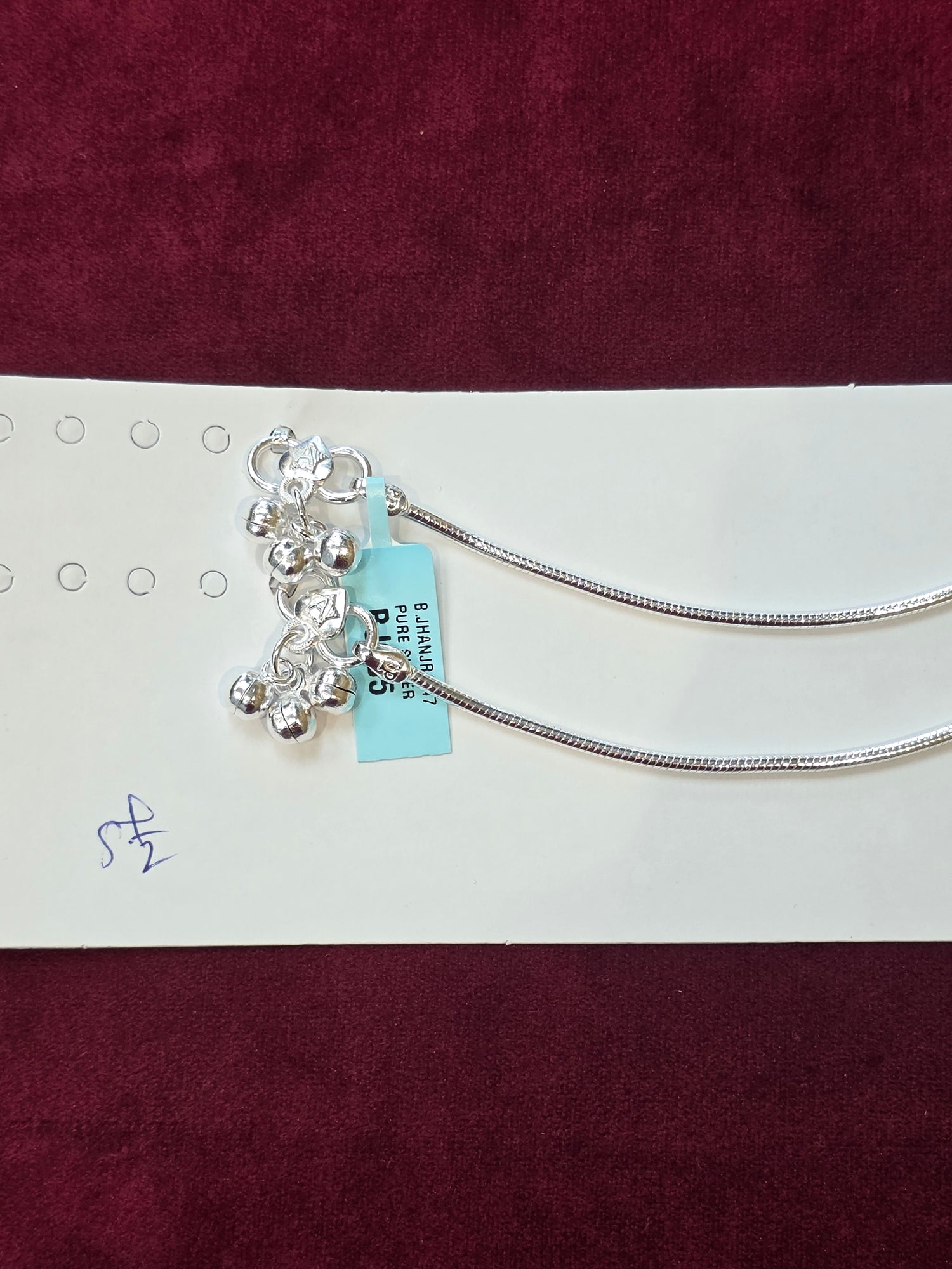 BABY SILVER ANKLETS SIZE 5.5 IN BJ005