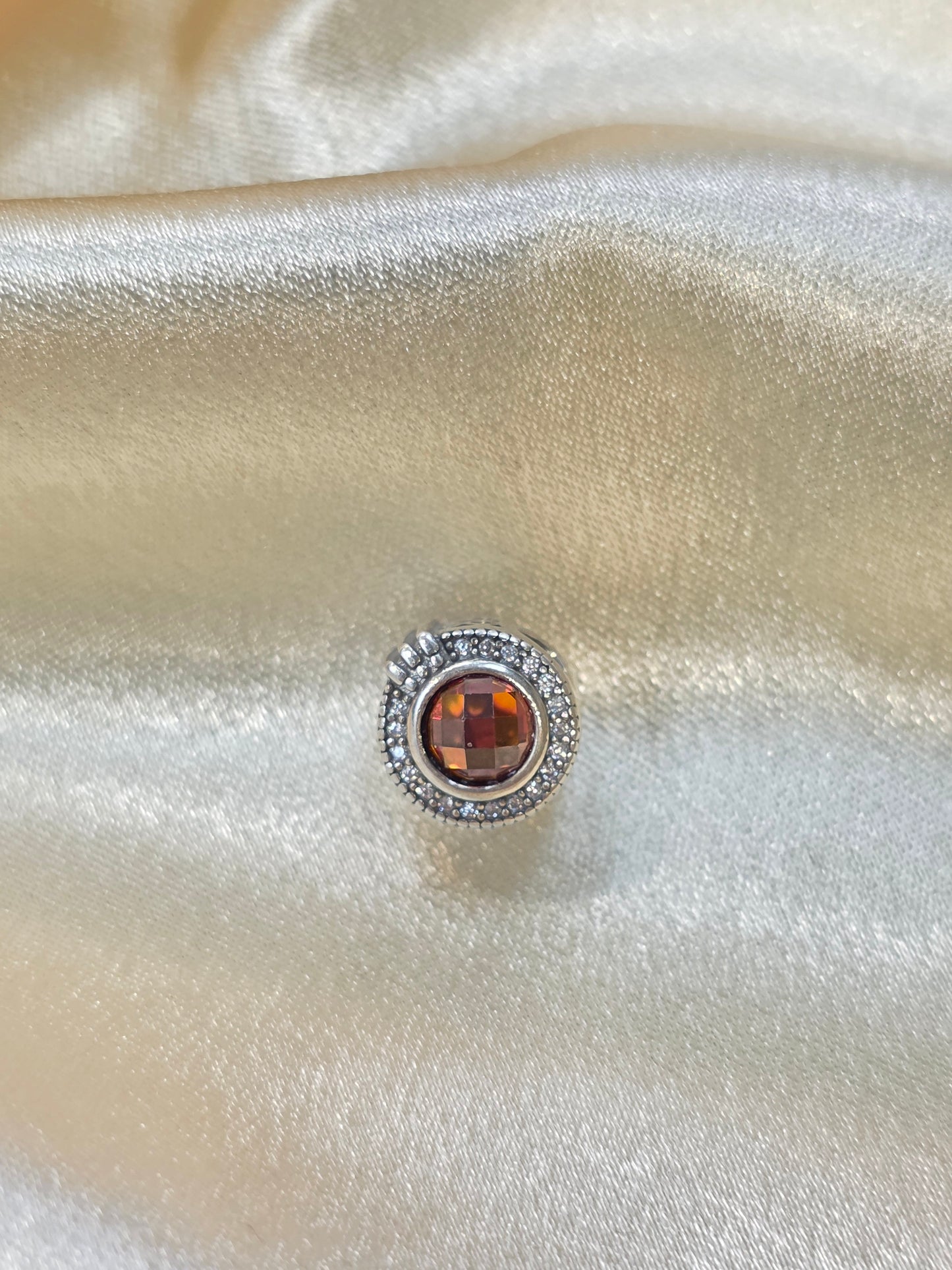 SPARKLING RED GARNET PANDORA CHARM PC213