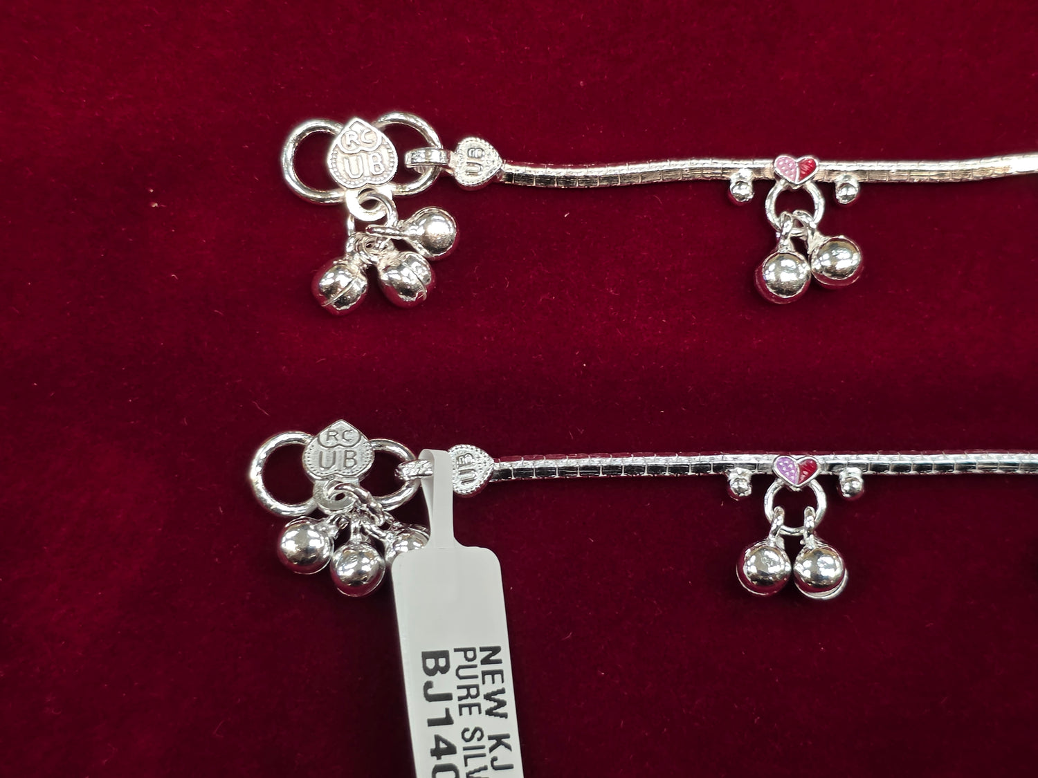 BABY SILVER ANKLETS SIZE 7 IN BJ140