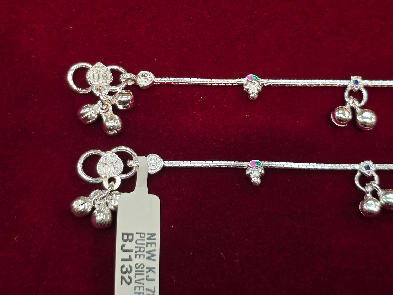 BABY SILVER ANKLETS SIZE 7 IN BJ132
