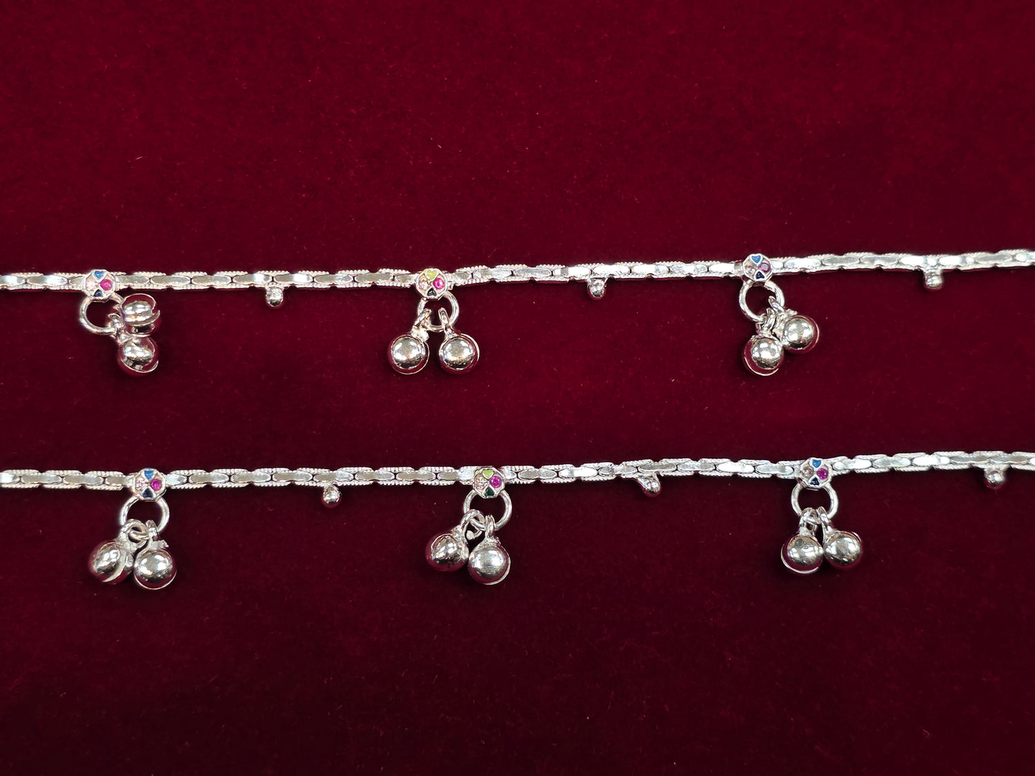 BABY SILVER ANKLETS SIZE 7 IN BJ135